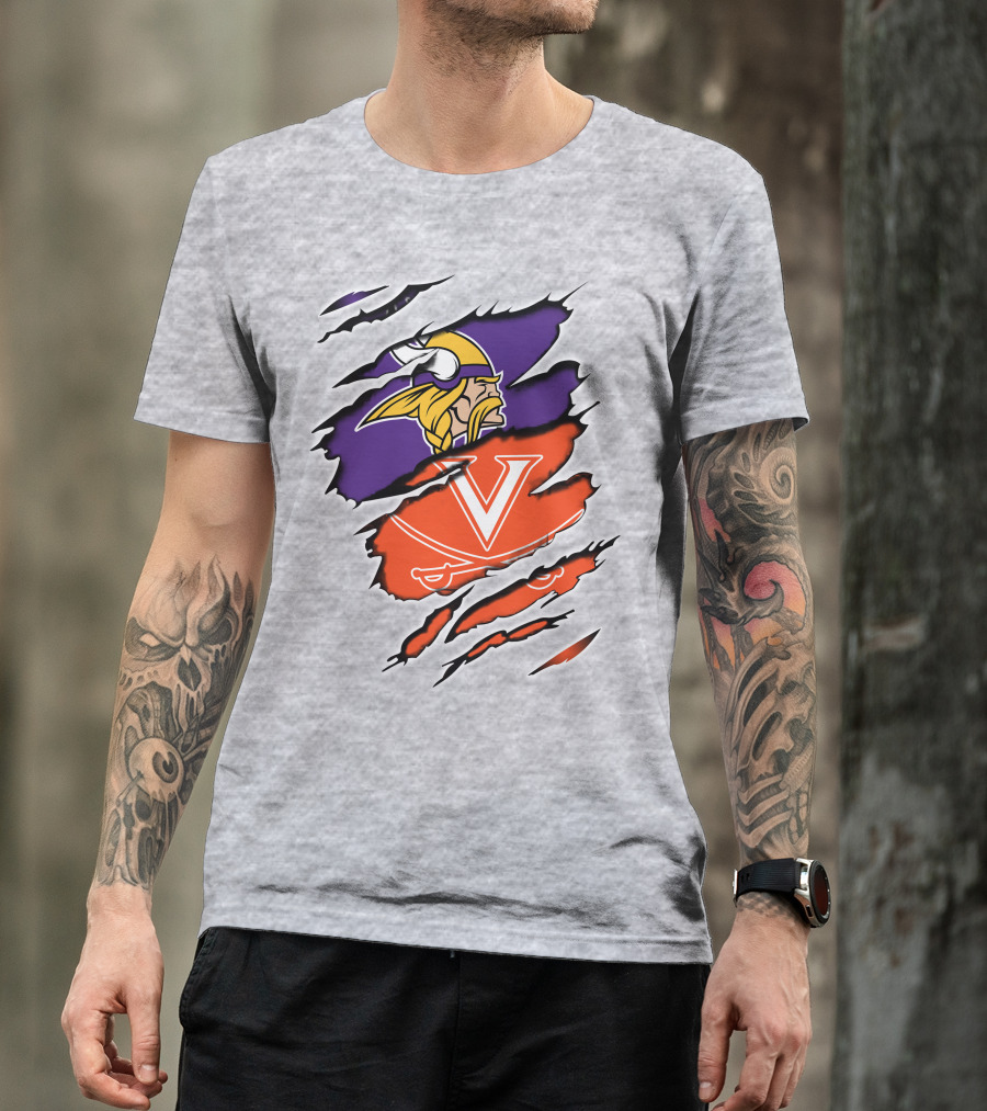 Minnesota Vikings Virginia Cavaliers Crossover T-Shirt