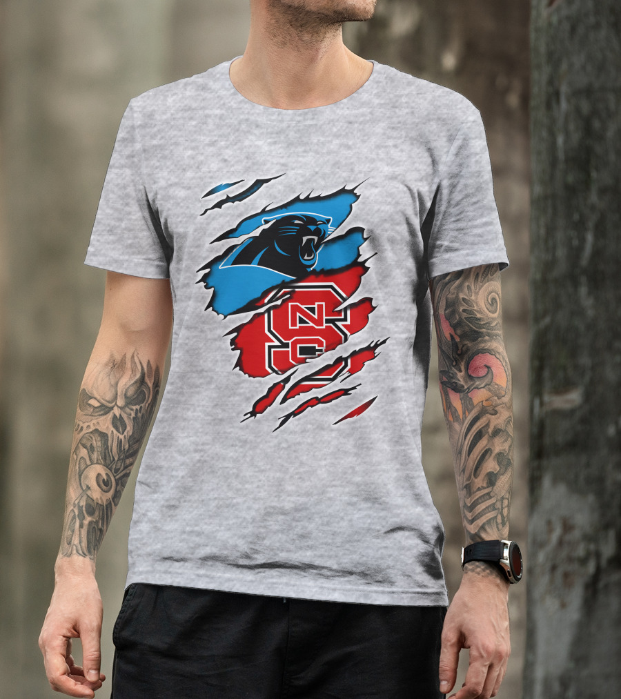 Carolina Panthers NC State Wolfpack Claw Marks T-Shirt