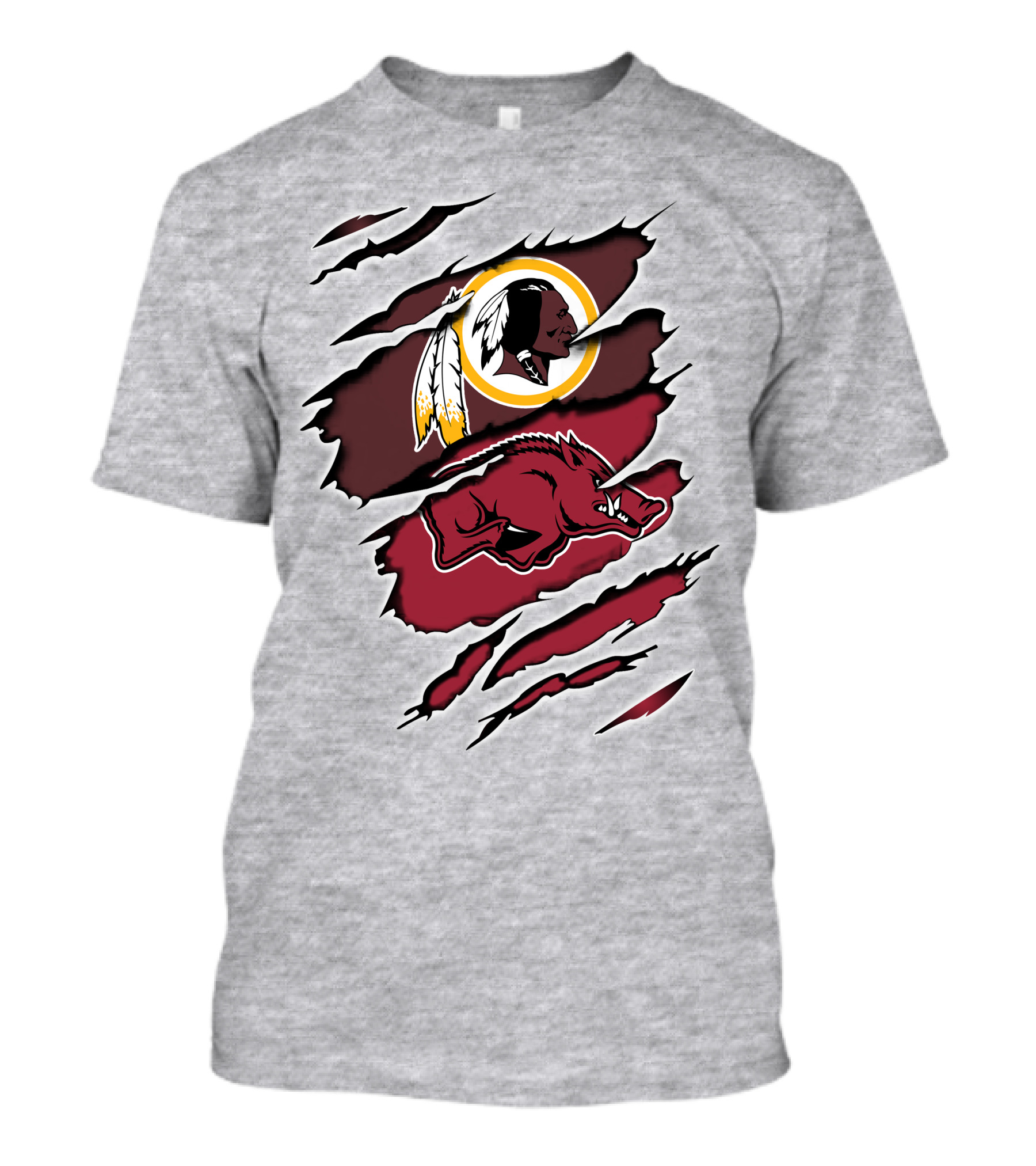 Redskins And Arkansas Razorbacks Claw T-Shirt