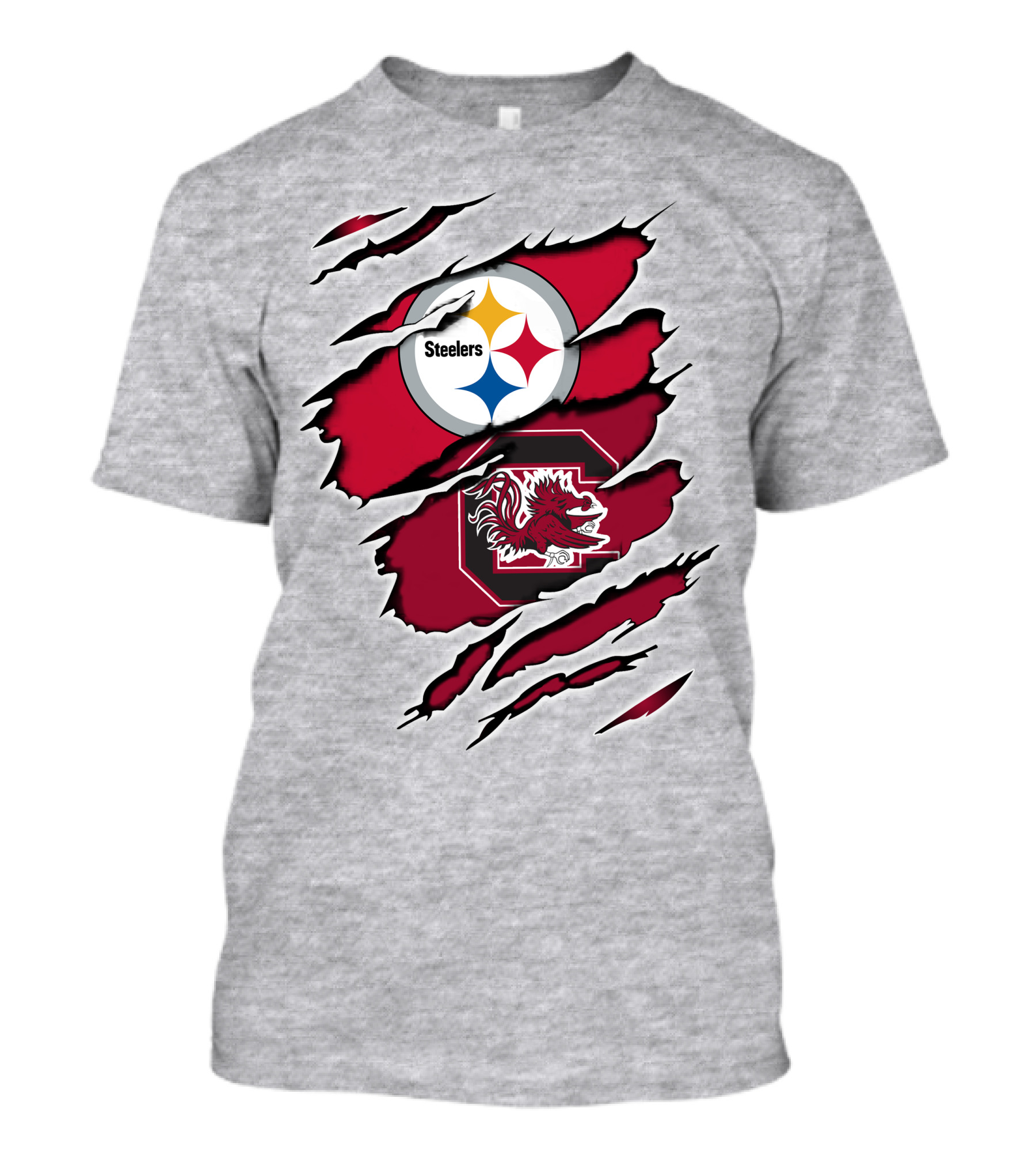 Steelers Gamecocks Ripped T-Shirt