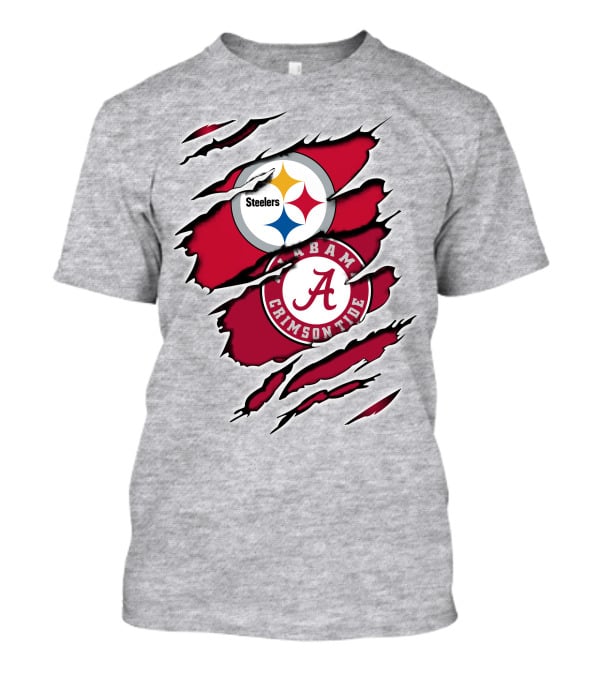 Steelers Alabama Crimson Tide Fan Logo Collaboration T-Shirt