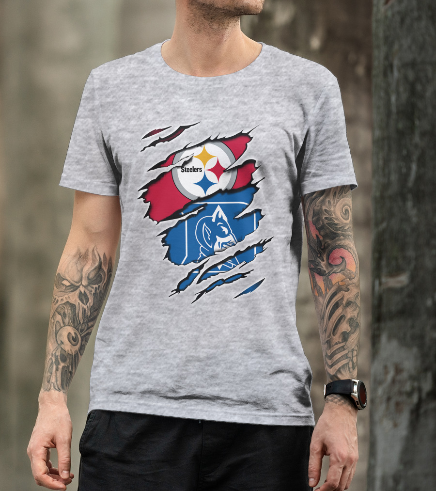 Steelers Duke Blue Devil Ripped Fusion T-Shirt