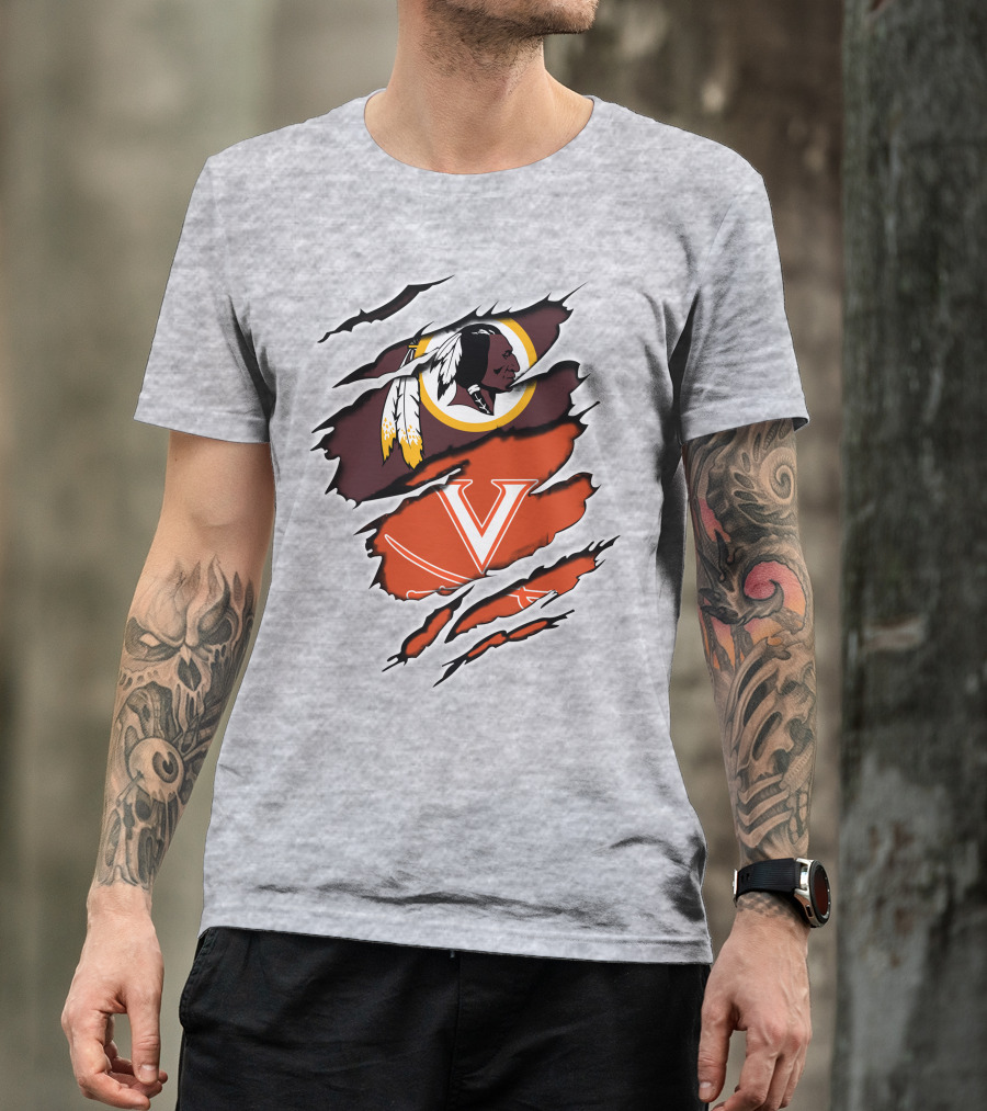 Redskins Virginia Cavaliers Logo Mashup T-Shirt