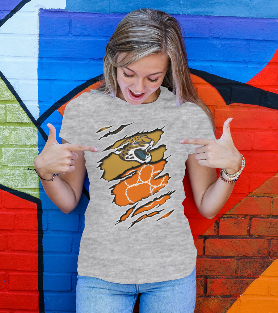 Jaguars Clemson Paw Scratch T-Shirt