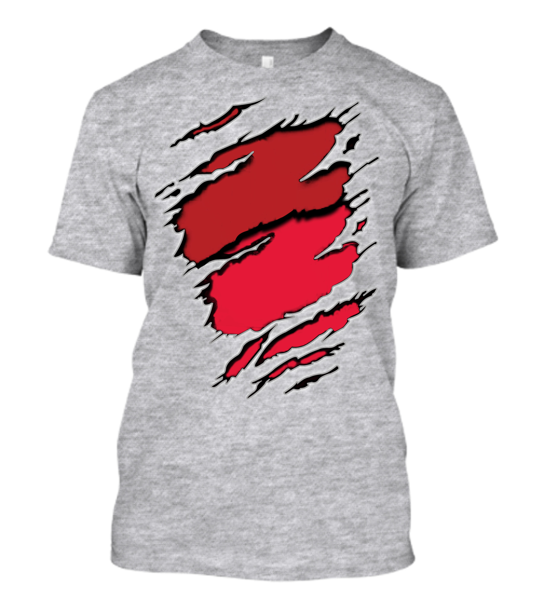 Chi Town Claw Marks Red And Grey T-Shirt