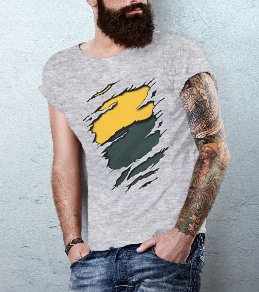Pira Packes Green And Gold Warrior Claw Marks T-Shirt