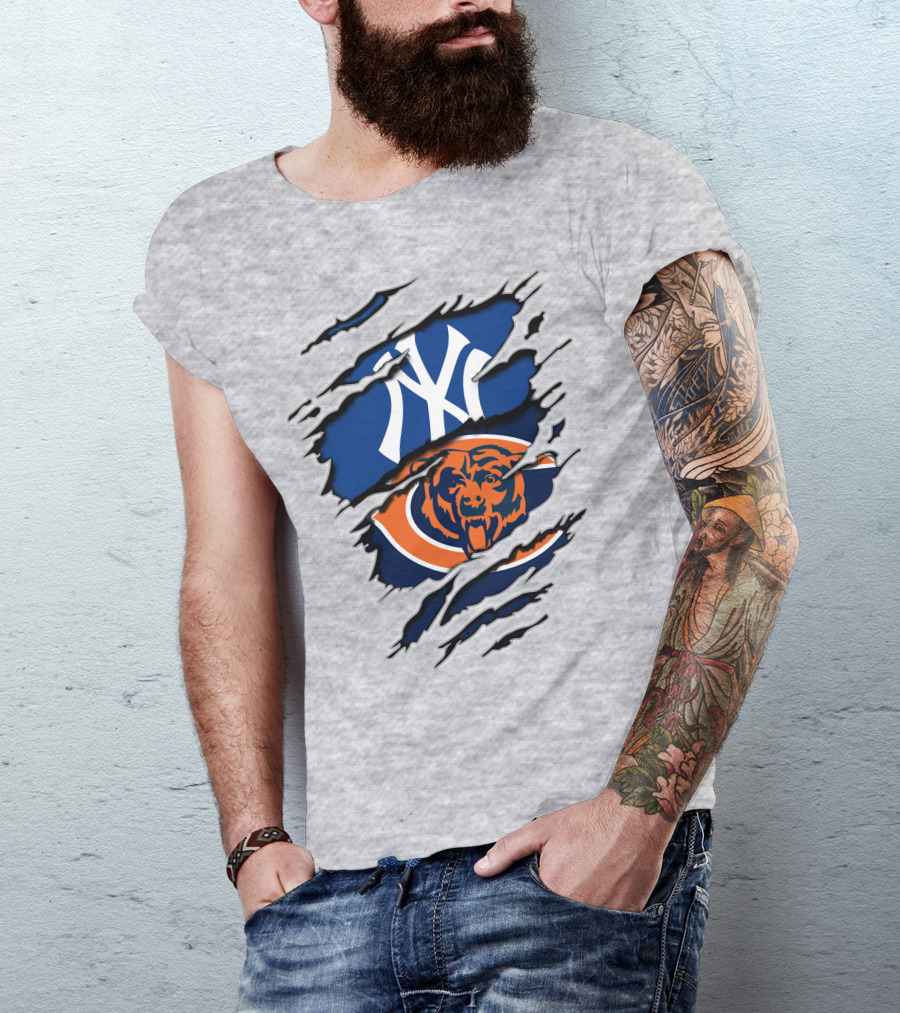 Chicago Bears New York Yankees Mashup T-Shirt