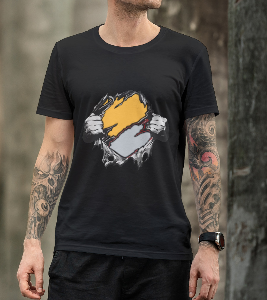 Rai As Superhero Torn Wall Hands Holding Dual Color Layers T-Shirt