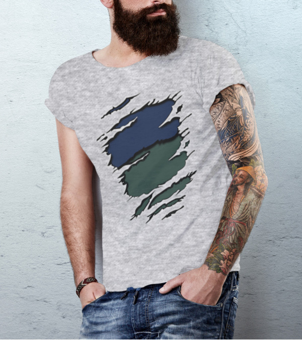 Je Me Ripped Two-Tone Claw Marks T-Shirt