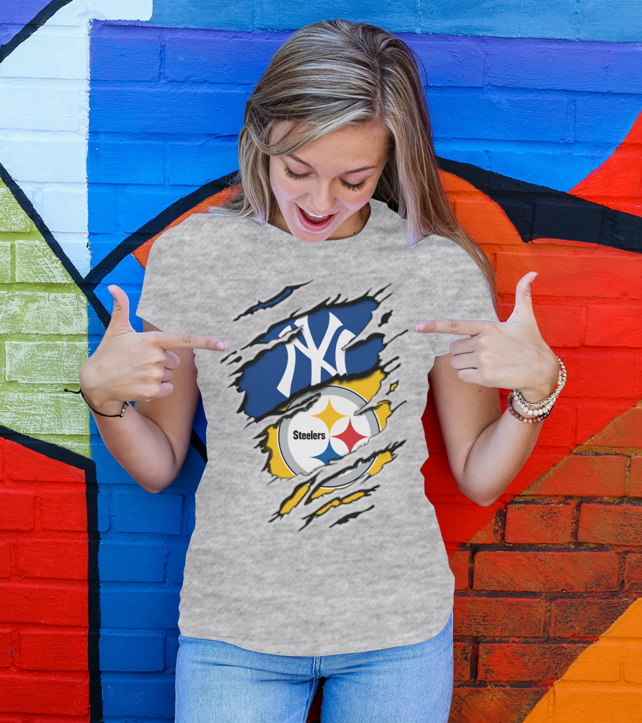 Steelers Yankees Torn Layered T-Shirt