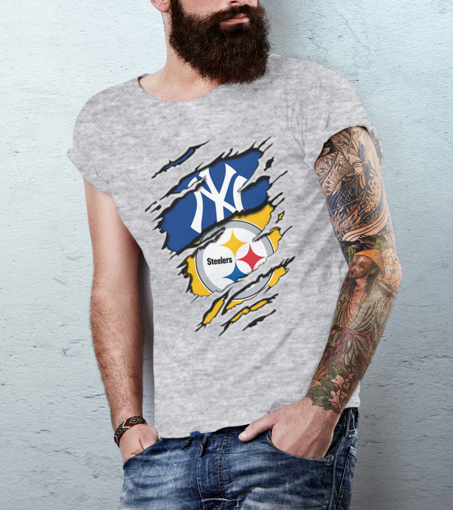 Steelers Yankees Torn Layered T-Shirt