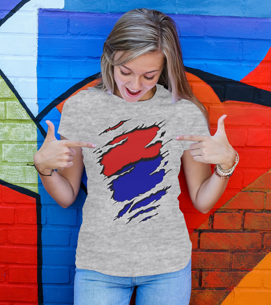 Buc Du Red Blue Claw Marks T-Shirt