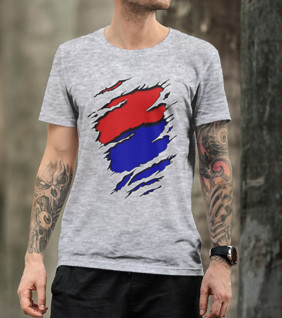 Buc Du Red Blue Claw Marks T-Shirt
