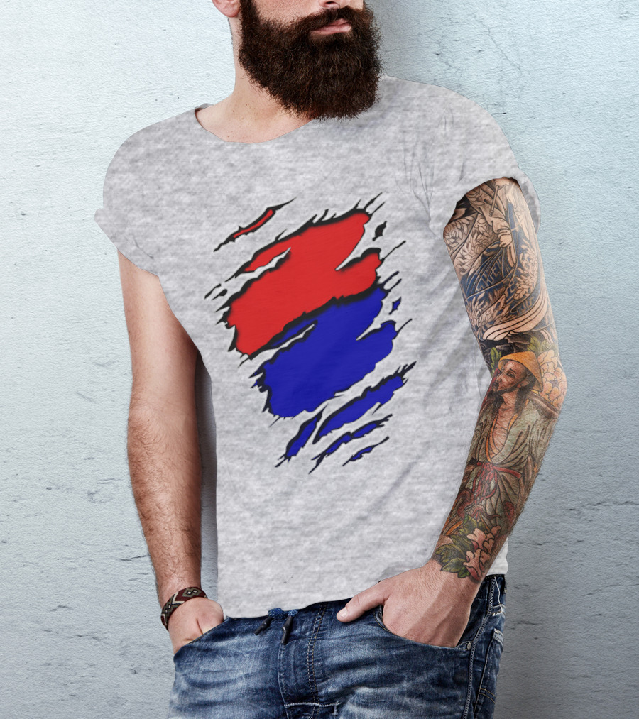 Buc Du Red Blue Claw Marks T-Shirt