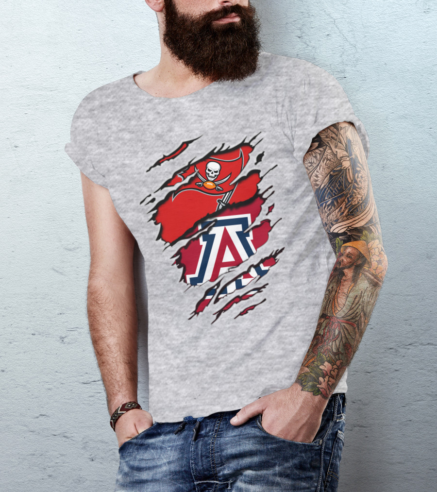 Buccaneers Arizona Wildcats Football Logo Crossover T-Shirt