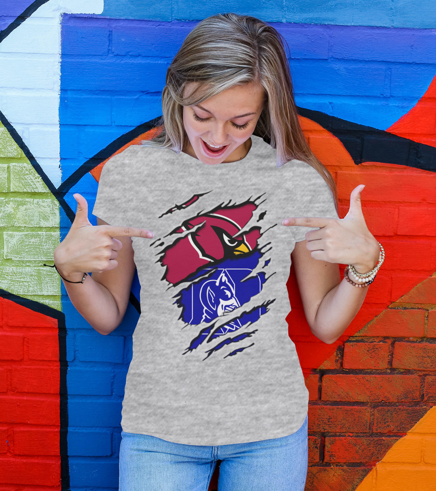 Cardinals And Duke Blue Devils Split T-Shirt
