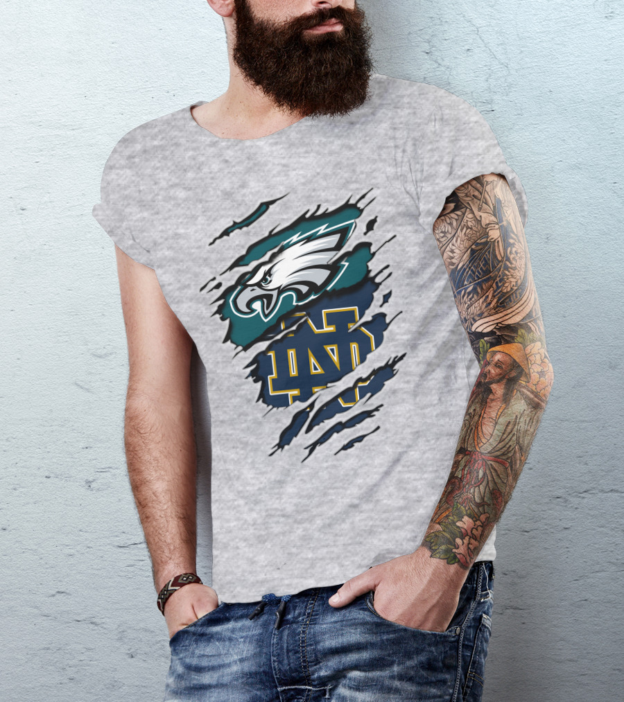 Philadelphia Eagles Notre Dame Fighting Irish Fan Spirit T-Shirt