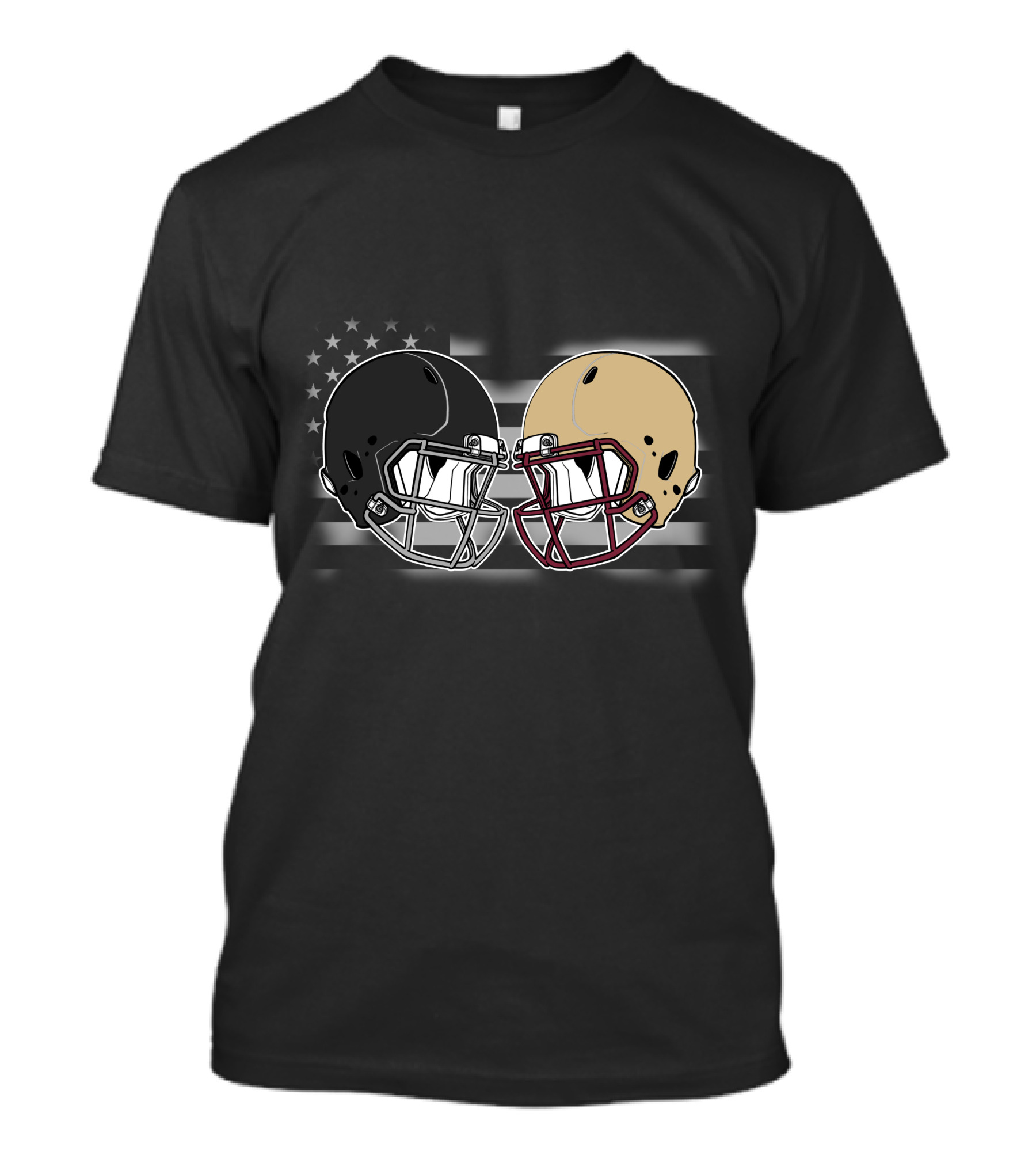 Bucca Semi American Football Helmets Flag T-Shirt