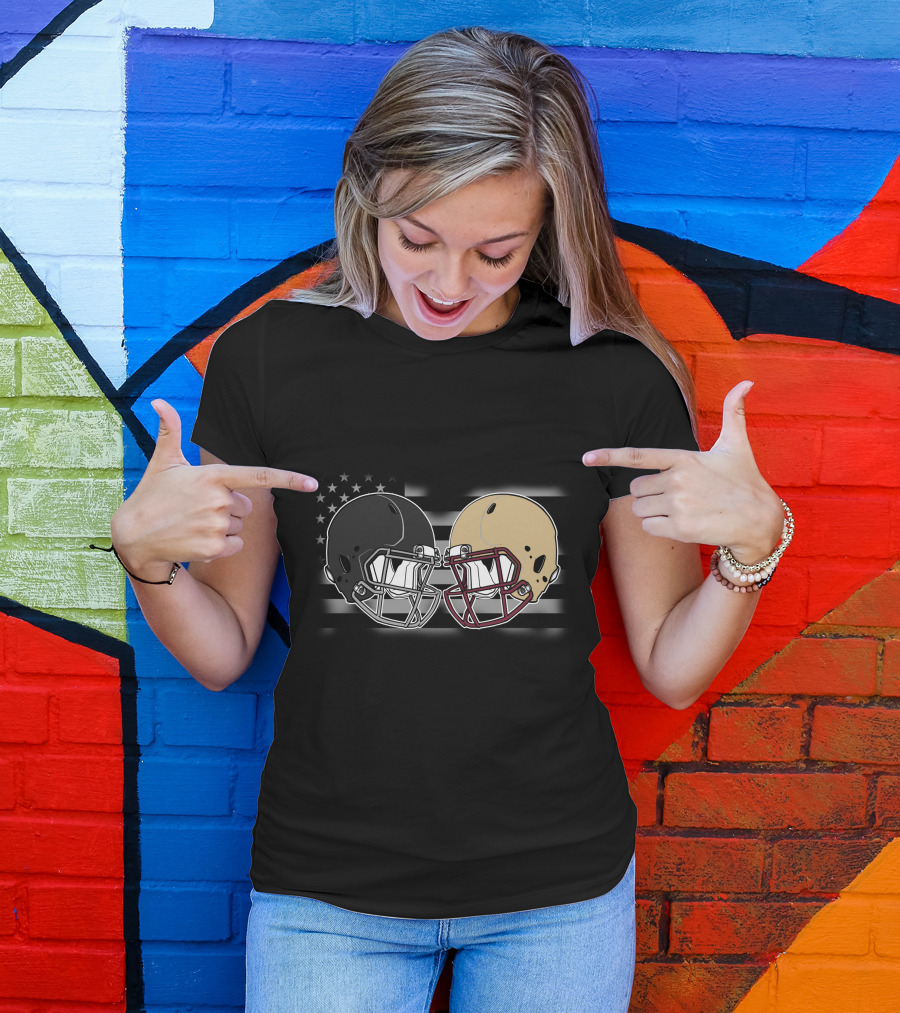 Bucca Semi American Football Helmets Flag T-Shirt
