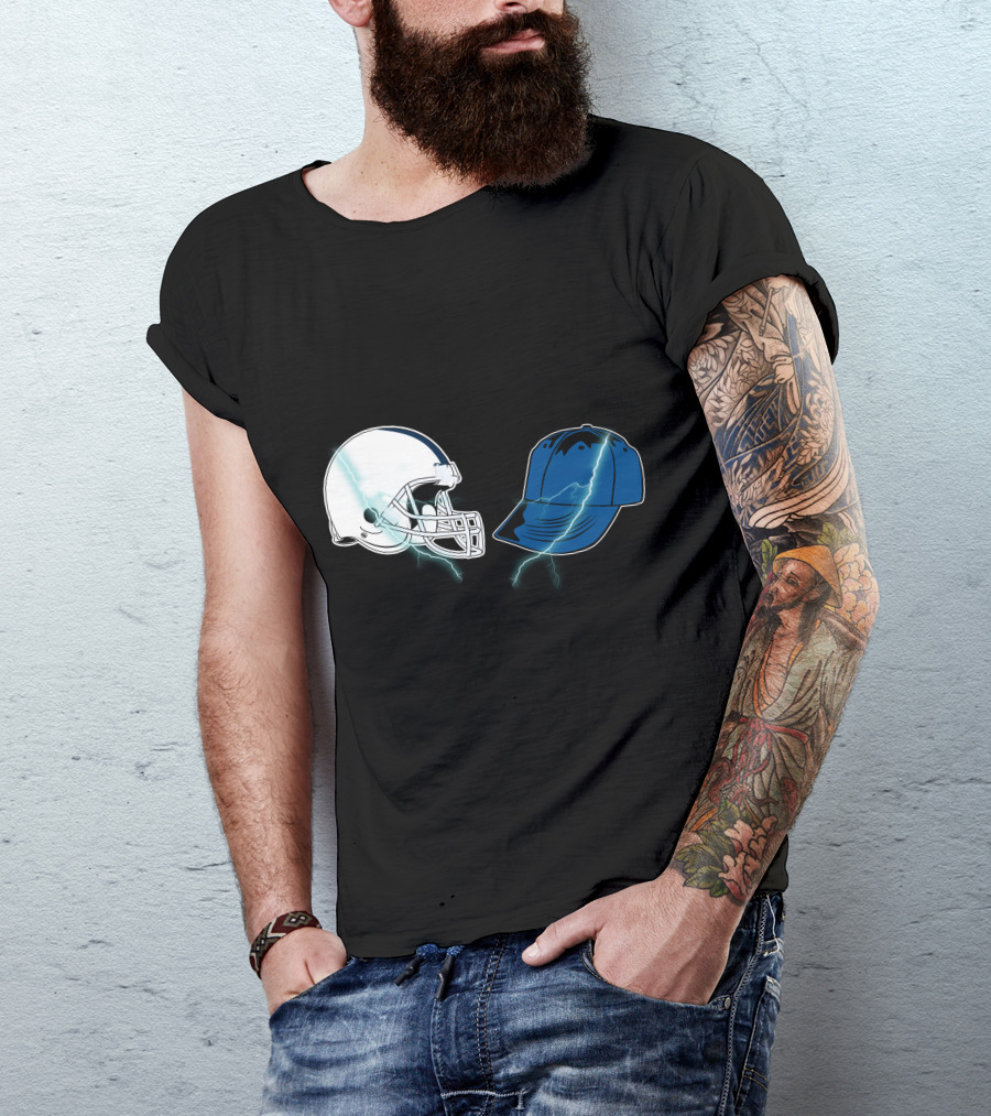 Football Helmet Cap Lightning Showdown T-Shirt