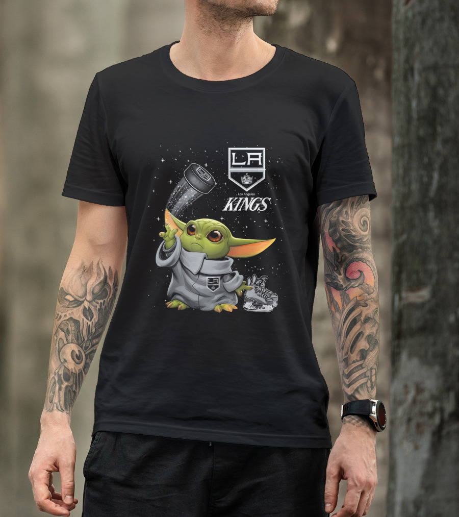 Baby Yoda LA Kings Los Angeles Hockey T-Shirt