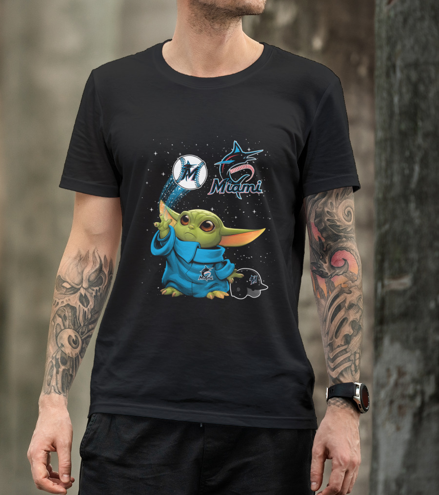 Miami Marlins Baby Alien Starry Baseball Magic T-Shirt