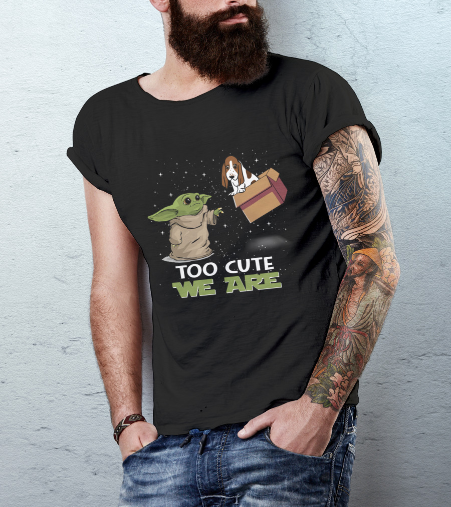 Too Cute We Are Baby Yoda Basset Hound T-Shirt