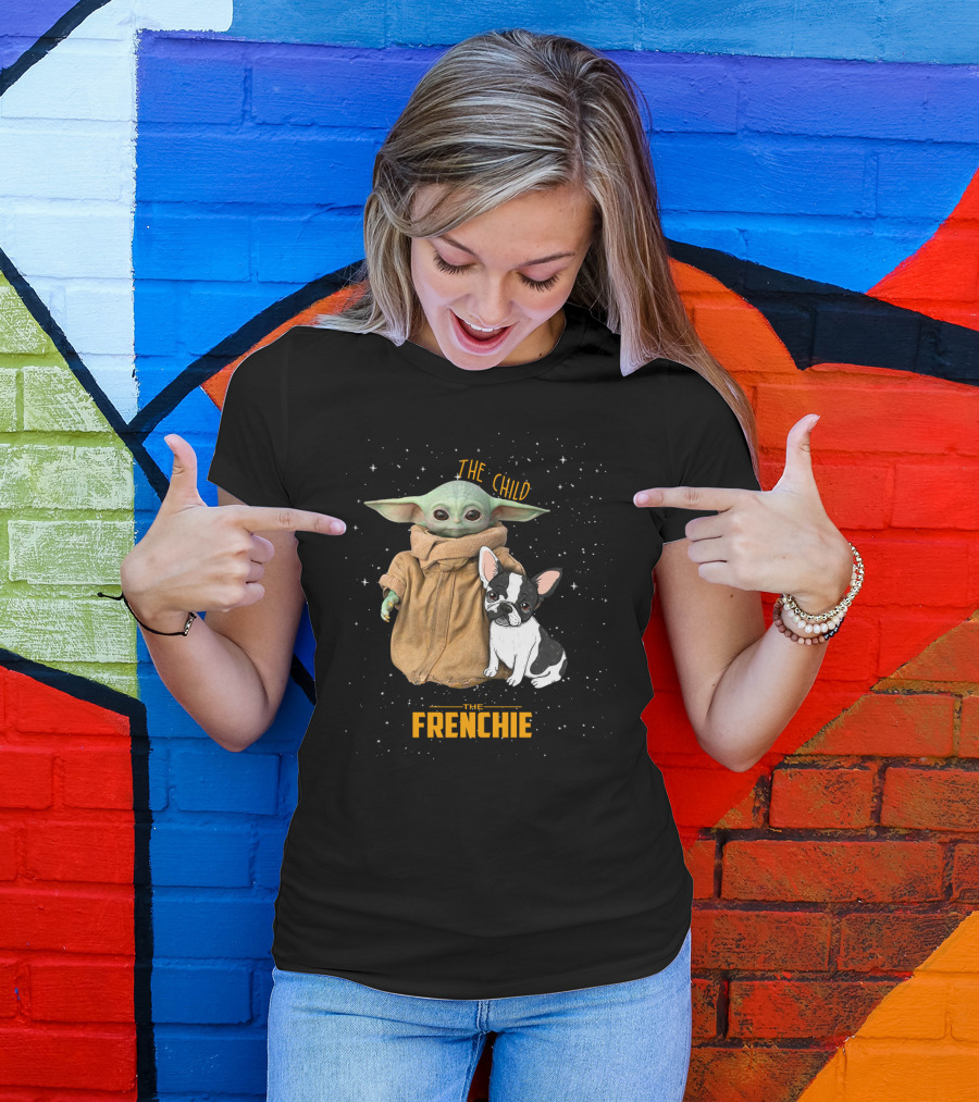 The Child Baby Yoda And Frenchie Star Wars T-Shirt