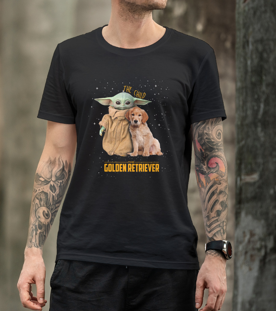 The Child Baby Yoda And Golden Retriever Star Wars Mashup T-Shirt