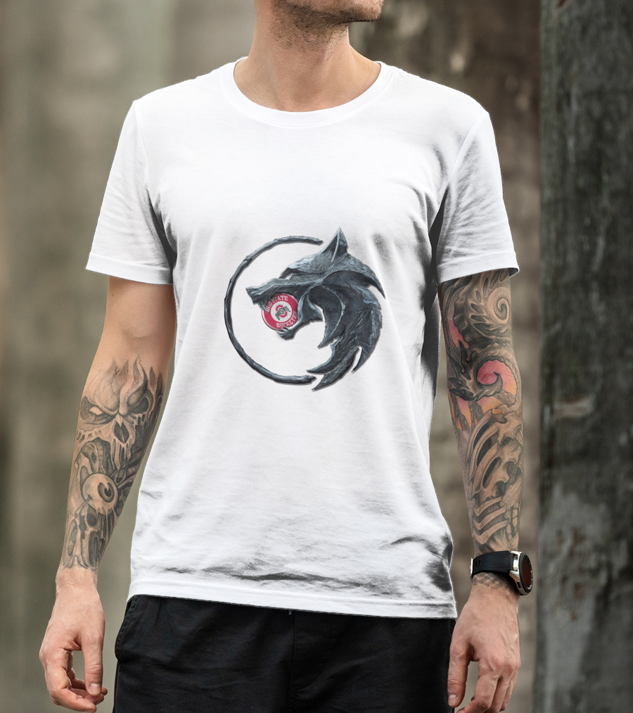 The Witcher Witcher School Logo Coexist Bad Slate Butcher Of Blaviken T-Shirt