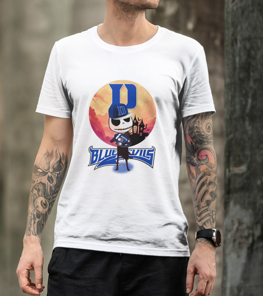 Duke Blue Devils Skeleton Halloween Scene T-Shirt