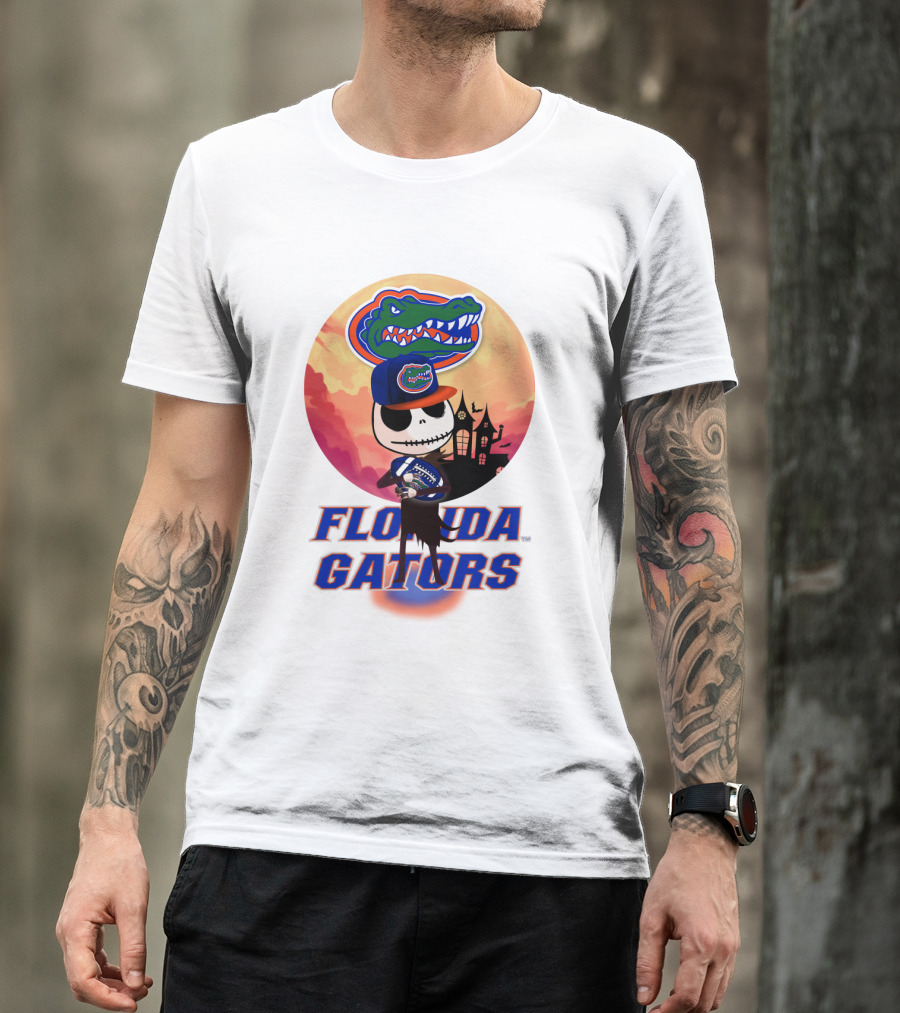 Florida Gators Jack Skellington Sunset Scene T-Shirt