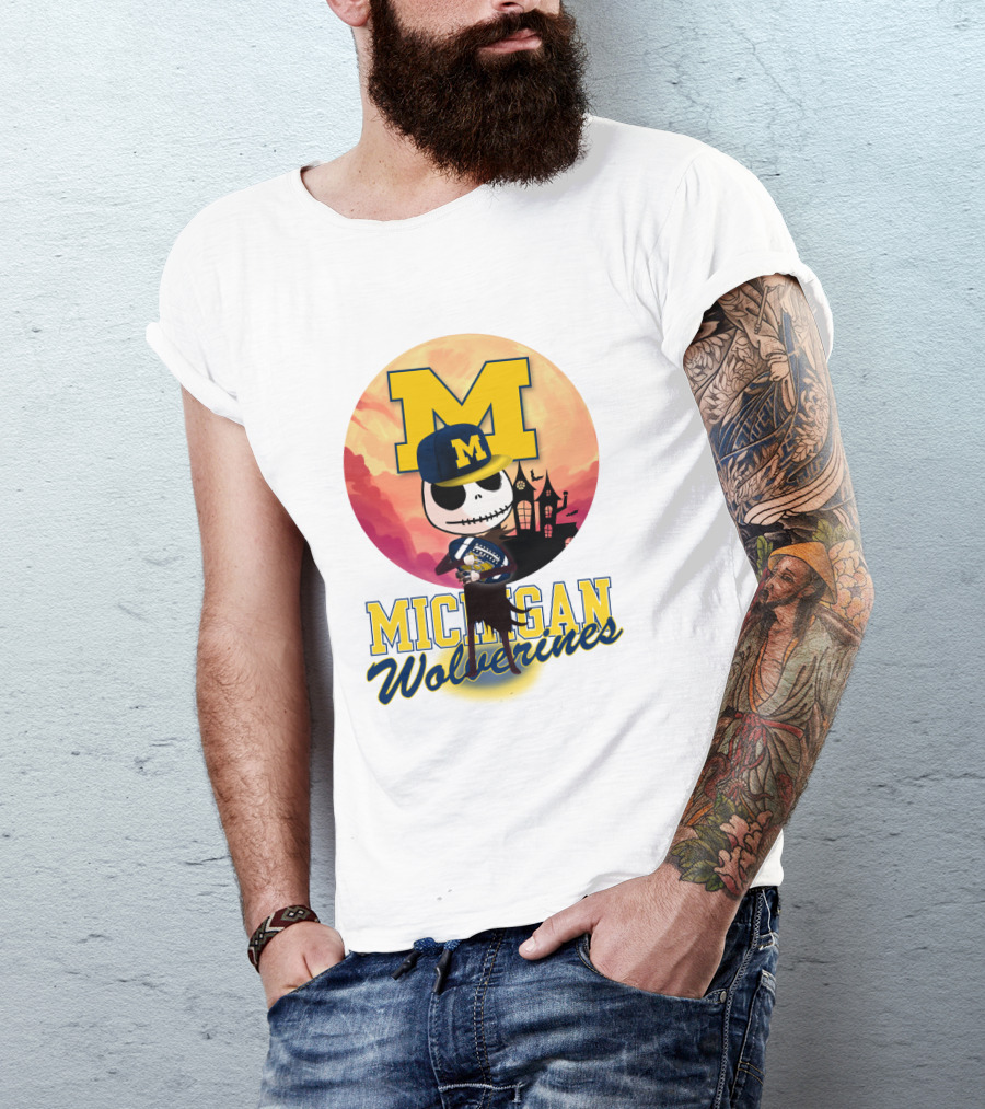 Michigan Wolverines Jack Skellington Halloween Anime T-Shirt