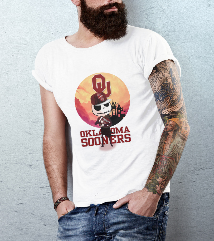 Oklahoma Sooners Jack Skellington Football Ou Halloween T-Shirt
