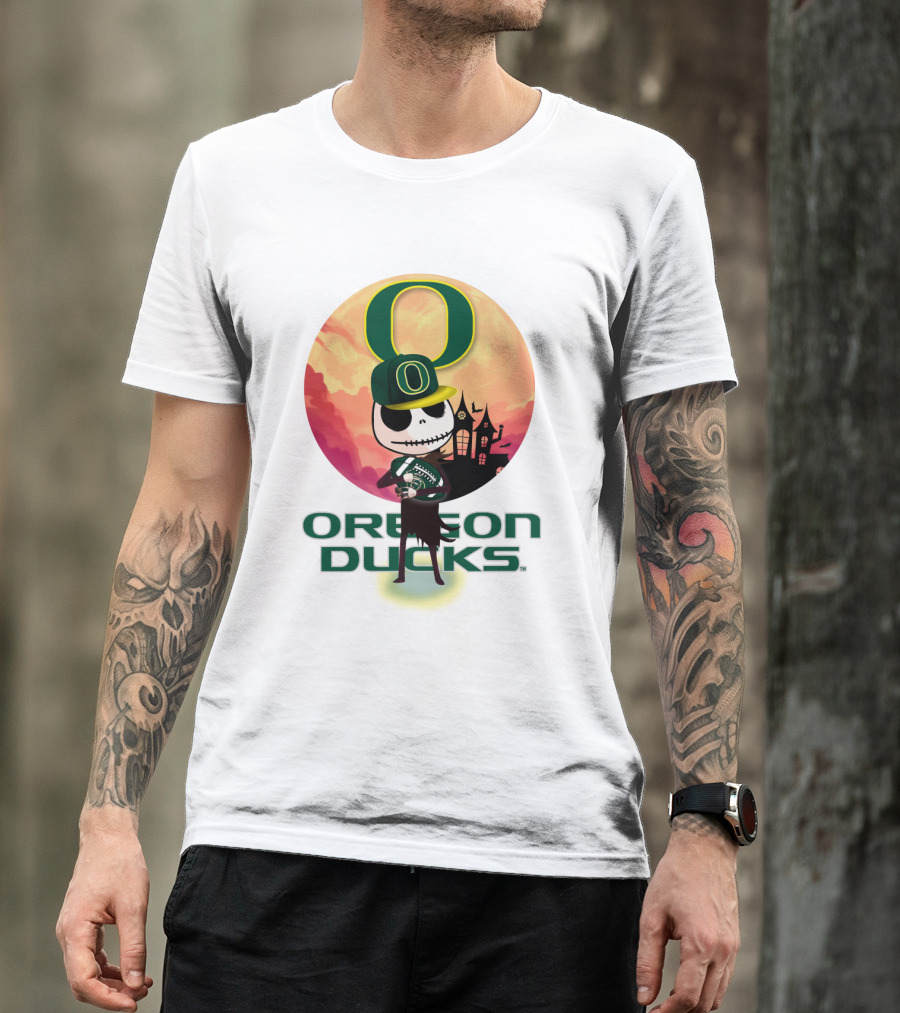 Oregon Ducks Halloween Skeleton O T-Shirt