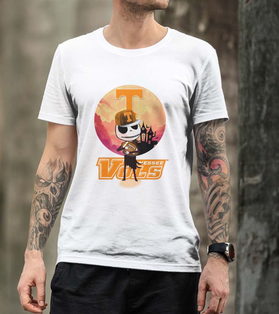 Tennessee Vols Jack Skellington Halloween Football T-Shirt