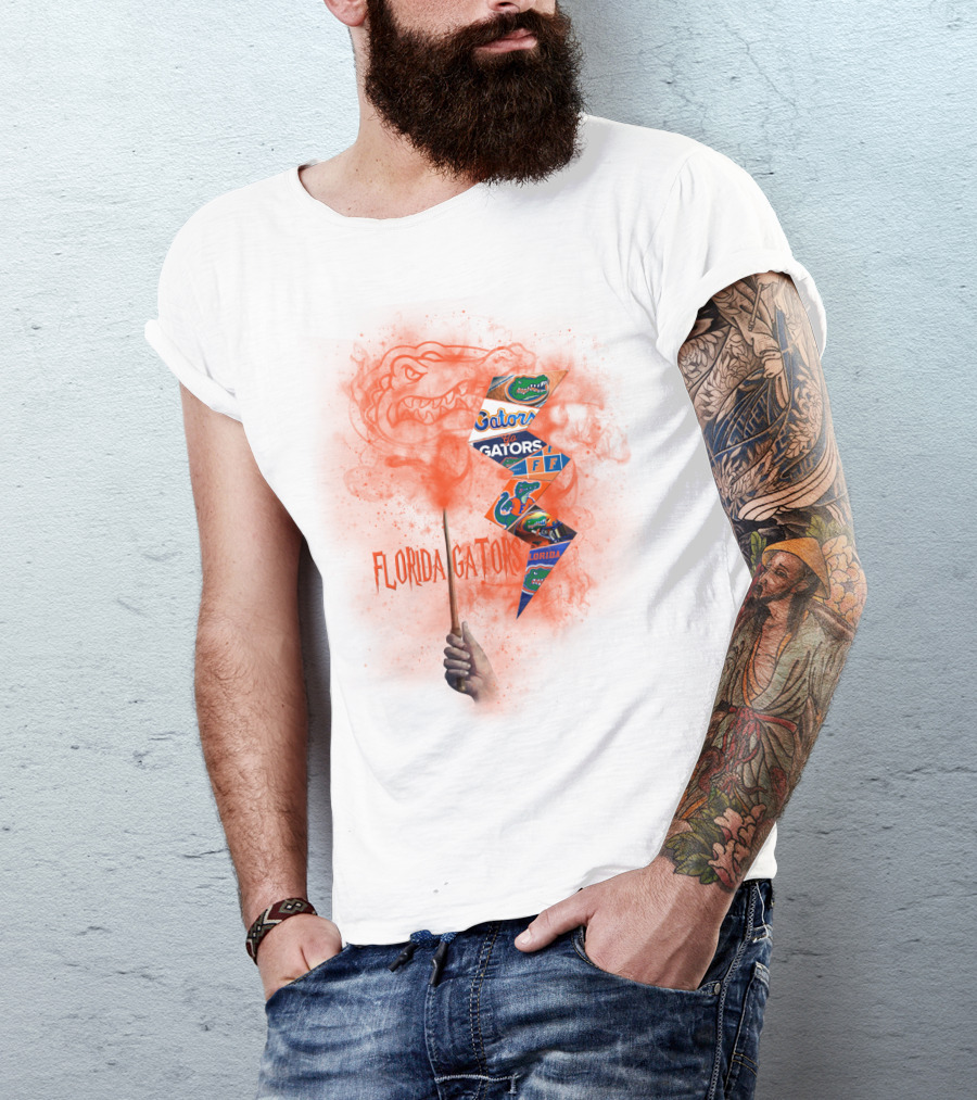 Florida Gators Hand Holding Flags And Alligator T-Shirt