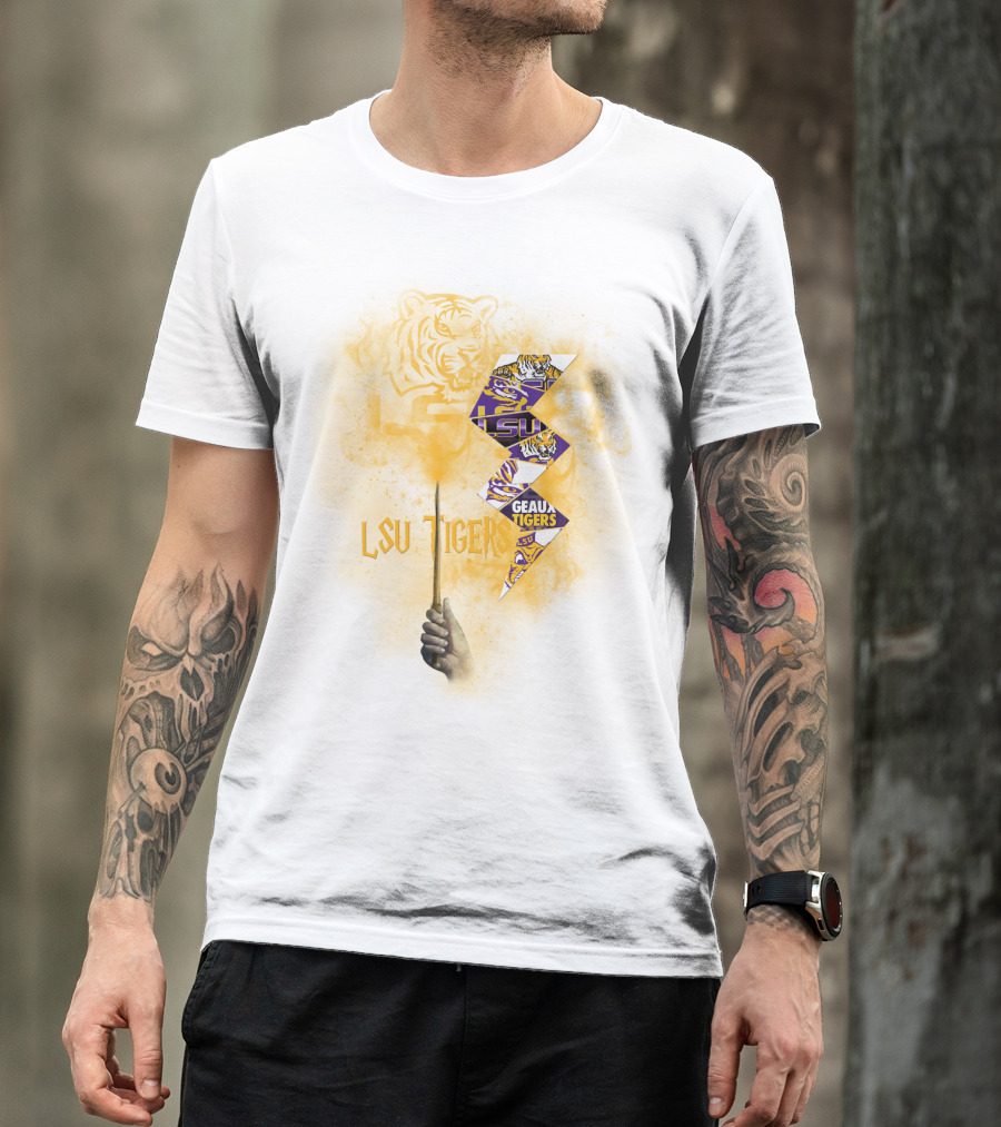 Lsu Tigers Geaux Tigers Lightning Wand T-Shirt