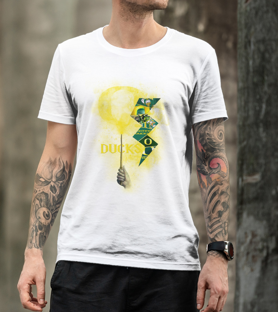 Oregon Ducks Lightning Bolt Logo Collage T-Shirt