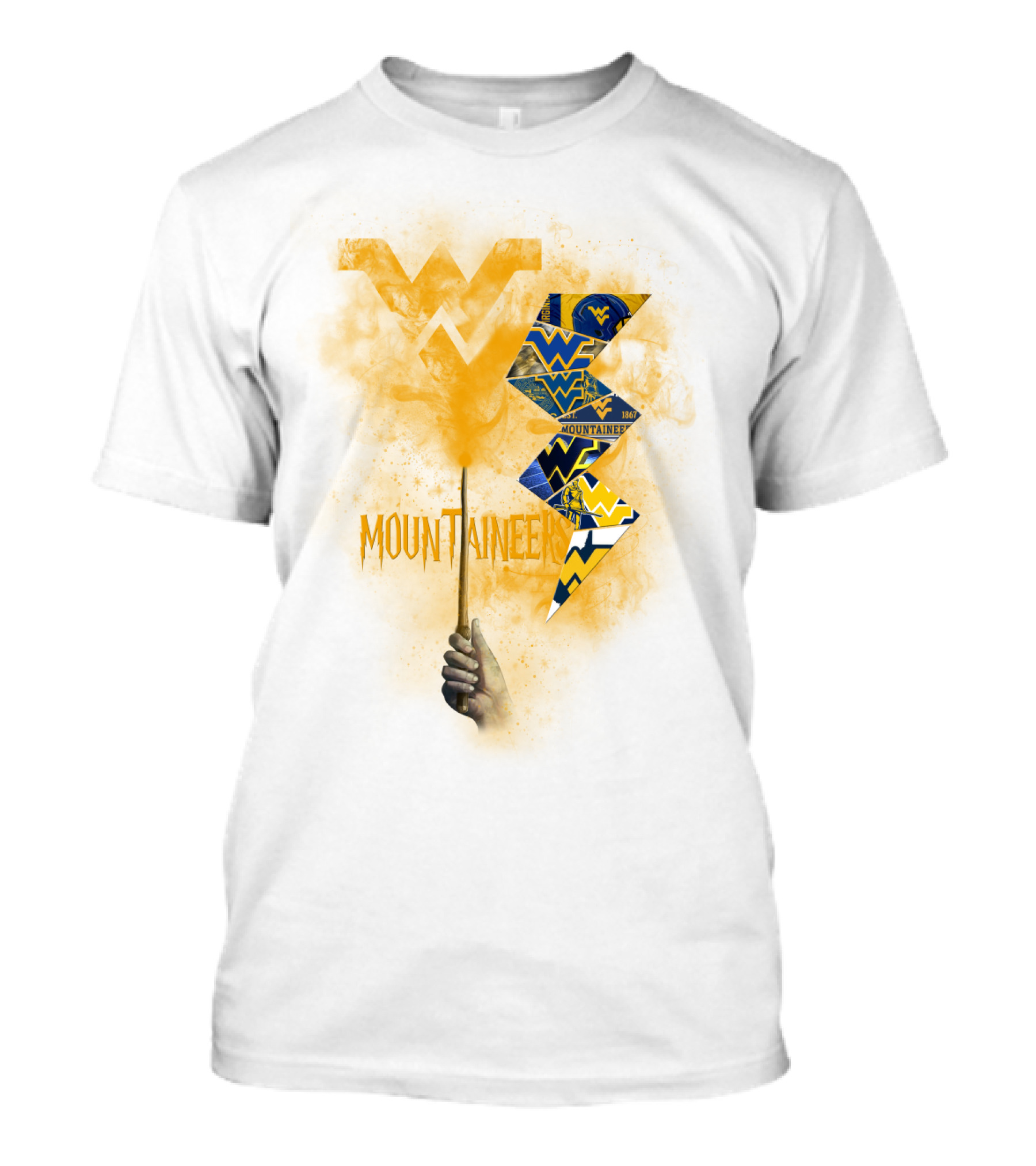 West Virginia Mountaineers Wvu Triangles And Smoke T-Shirt