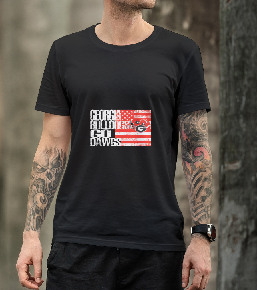 Georgia Bulldogs Go Dawgs American Flag T-Shirt