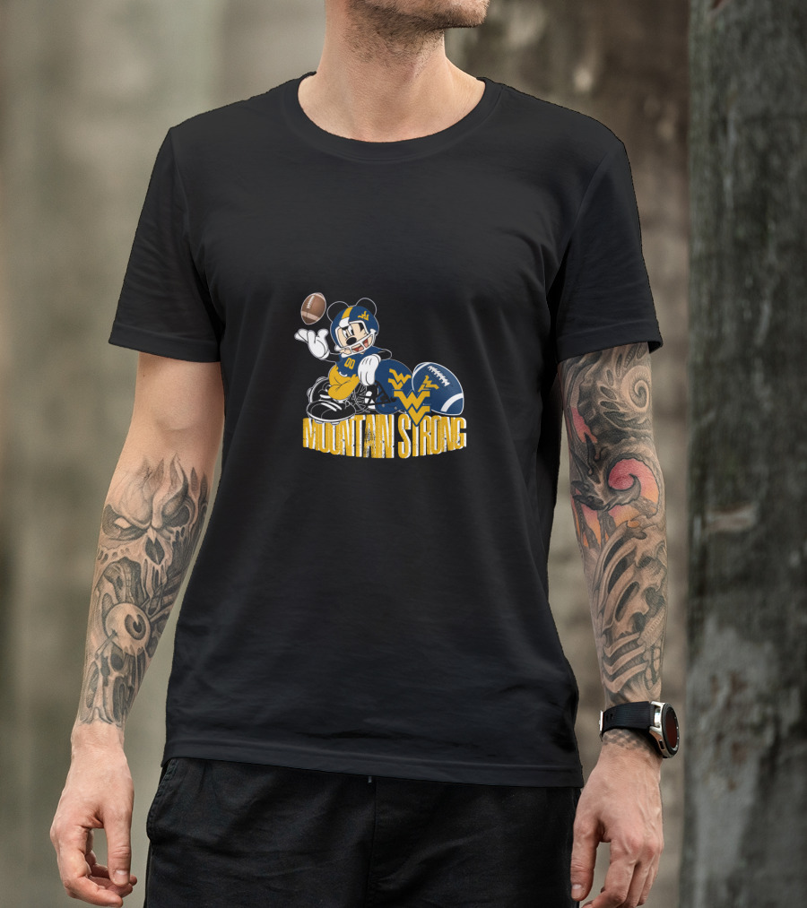 Chtnca8023 Mountain Strong Wv Football Mickey Quarterback T-Shirt
