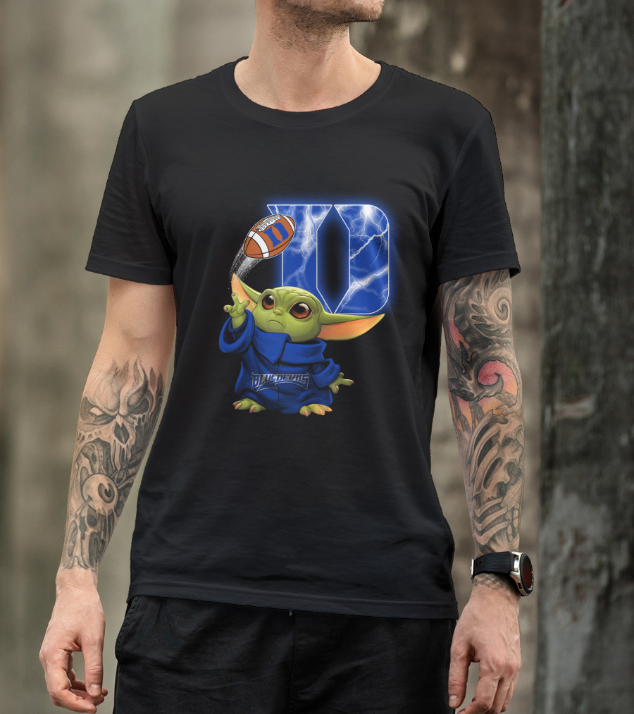 Blue Devils Chtnca9006 Football Lightning Yoda Nod T-Shirt
