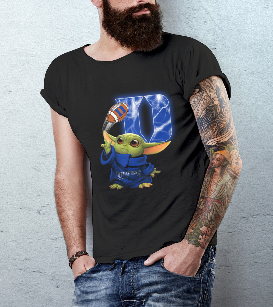 Blue Devils Chtnca9006 Football Lightning Yoda Nod T-Shirt
