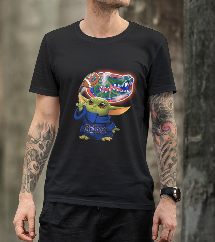Gators Baby Yoda Holding Football Florida Gators T-Shirt