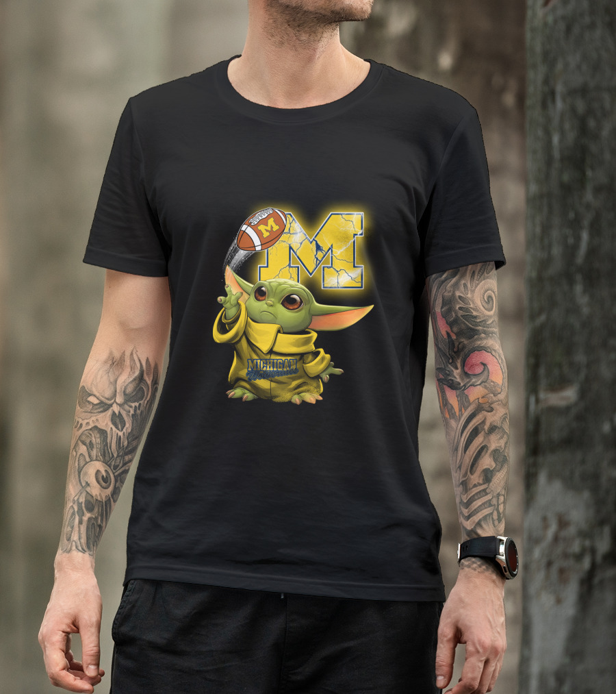 Michigan Wolverines Yoda Style Football Fan Craze T-Shirt