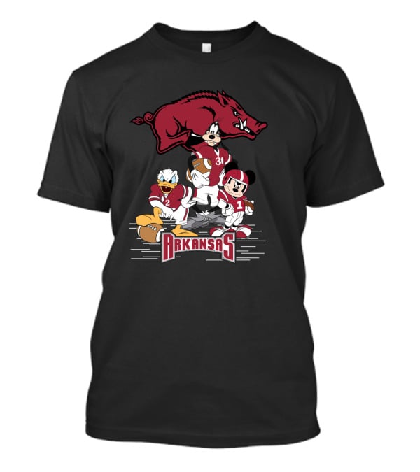 Arkansas Razorbacks Football Disney Characters T-Shirt