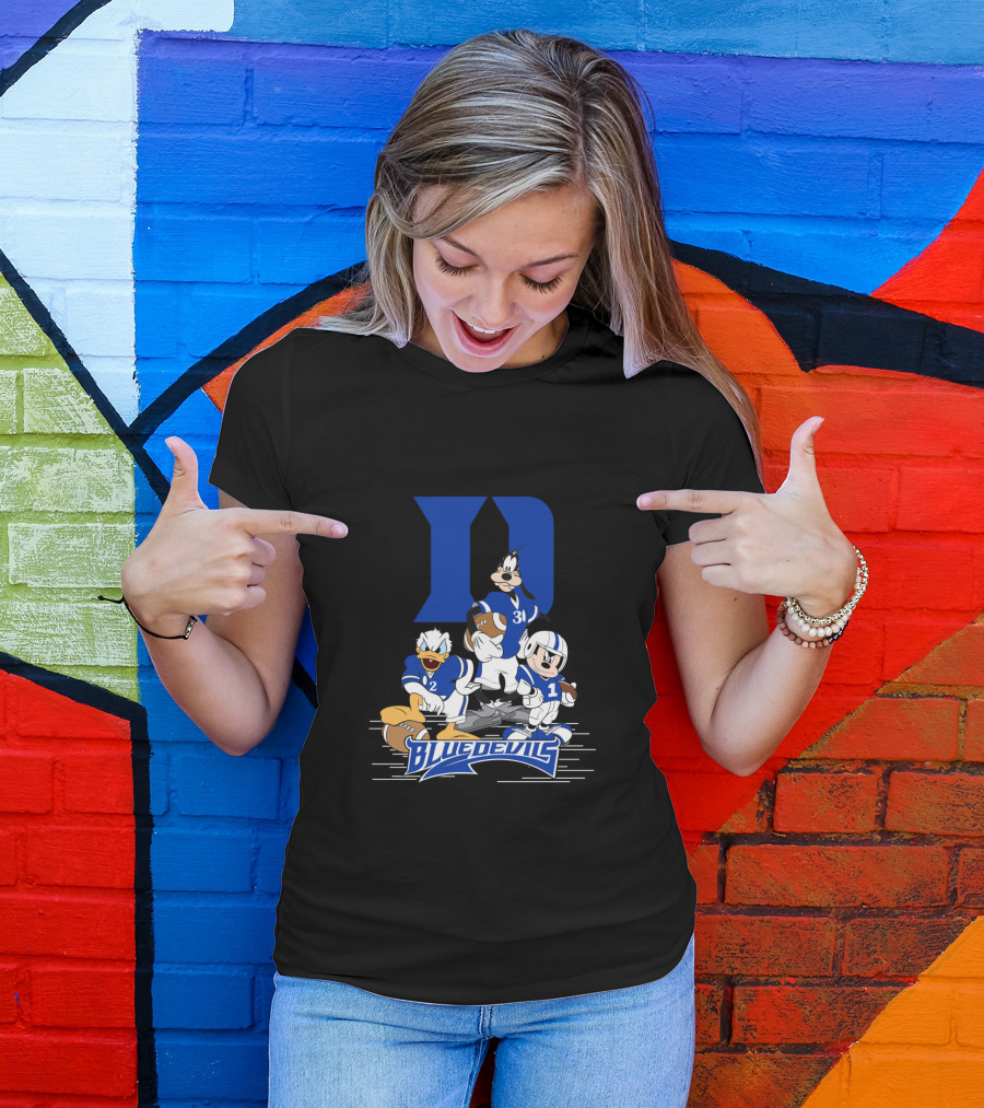 Blue Devils Football Mickey Donald Goofy Duke D T-Shirt