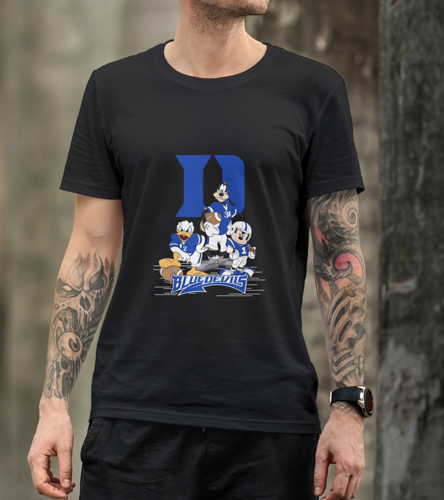 Blue Devils Football Mickey Donald Goofy Duke D T-Shirt