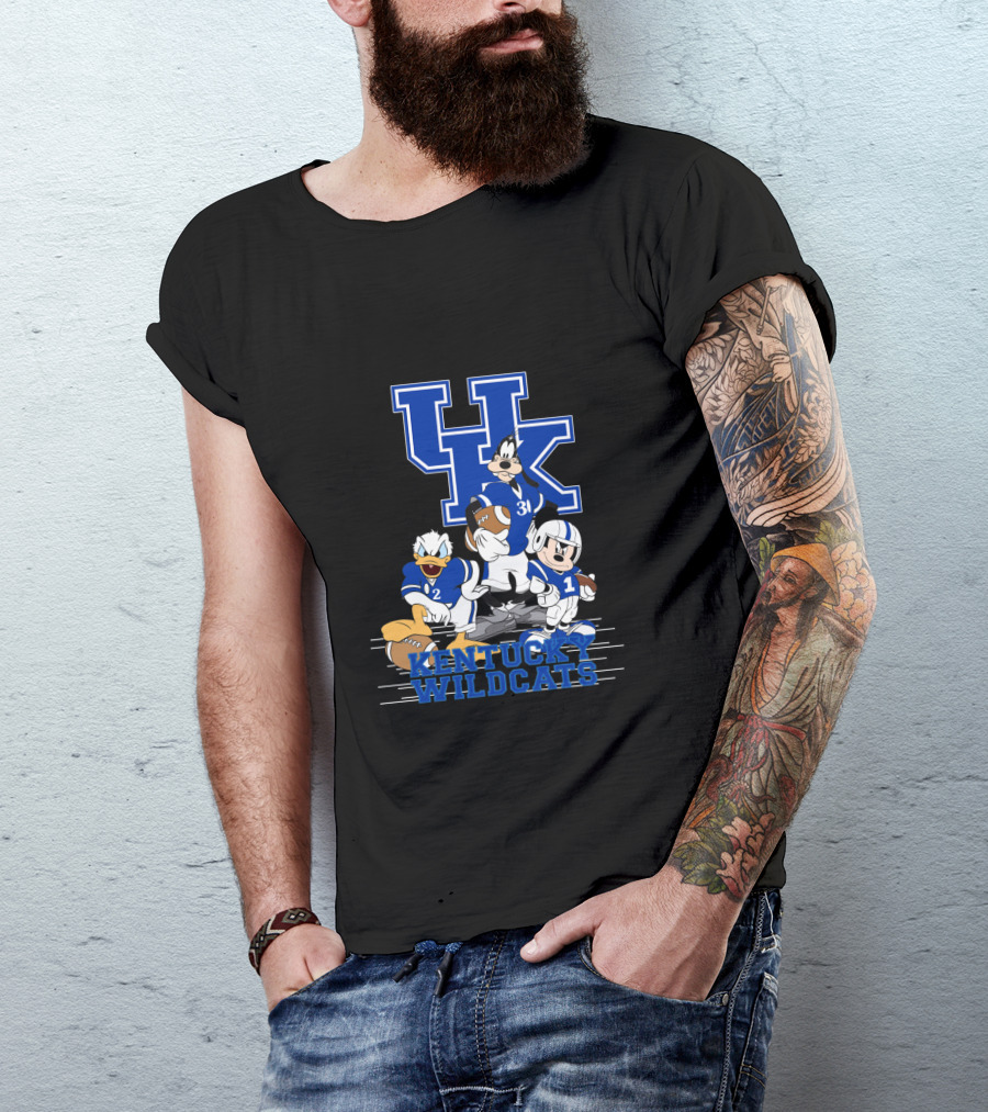 Kentucky Wildcats Mickey Donald Goofy Football Team Players T-Shirt
